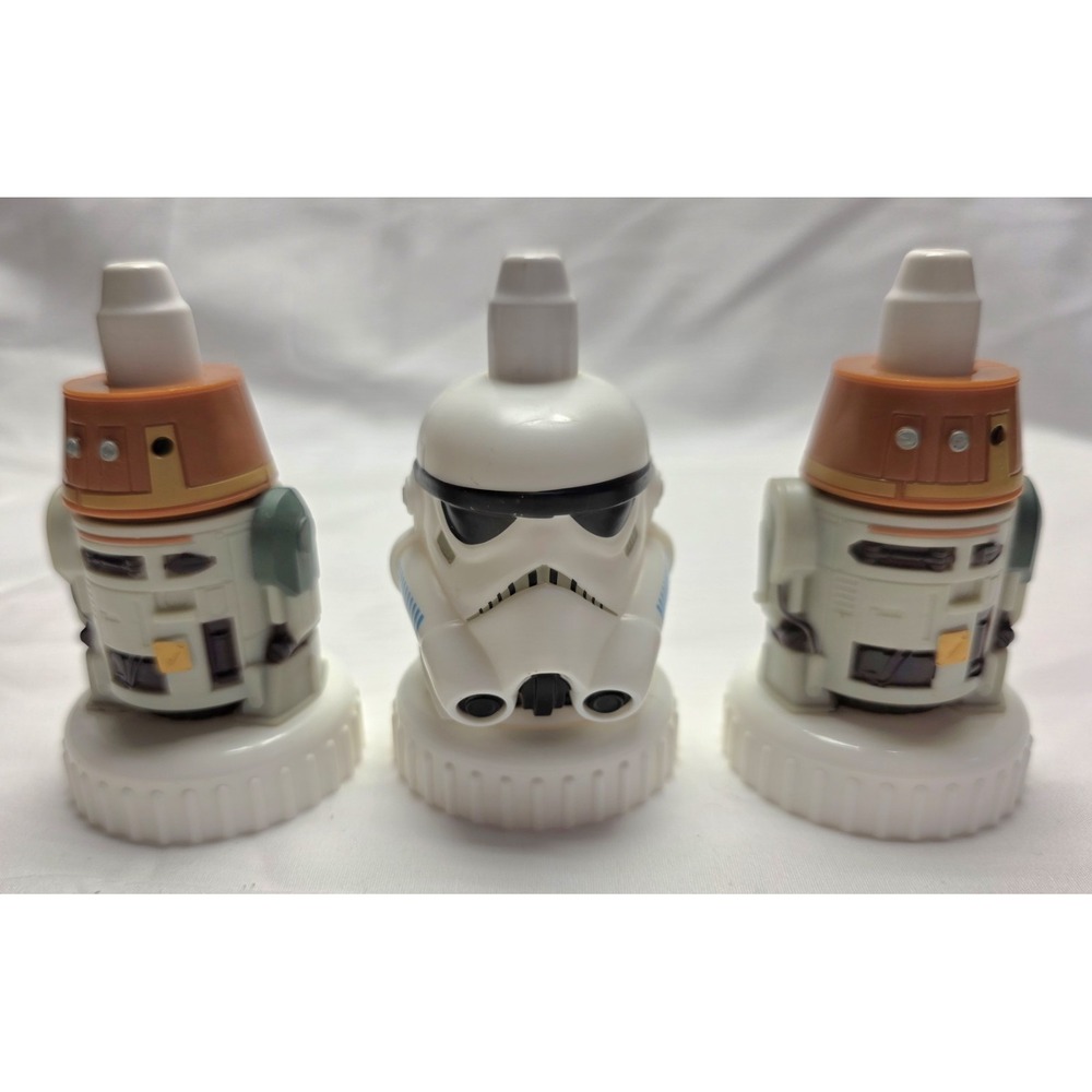 Star Wars In Zone Good2Grow Juice Bottle Toppers Stormtrooper And 2 Droids
